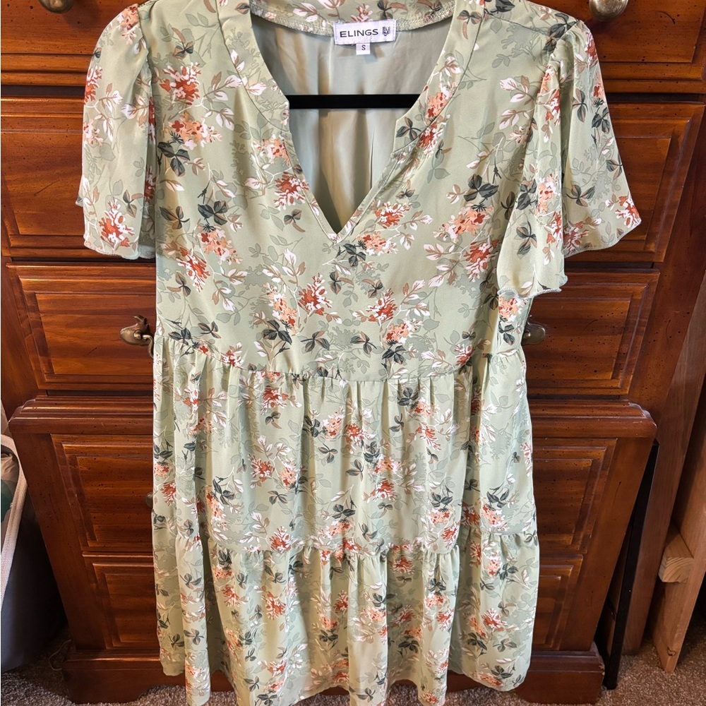 Green Floral Women's Dress